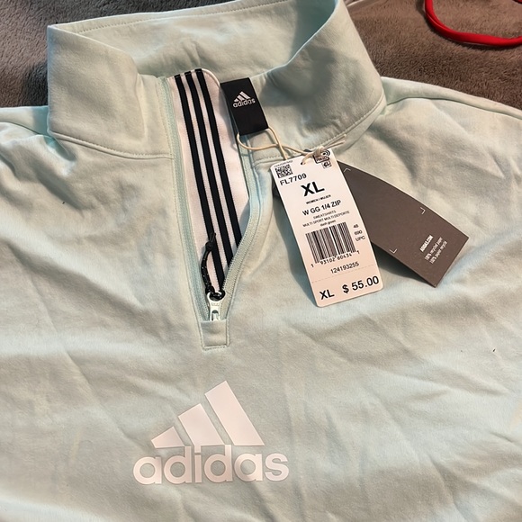 Adidas long sleeve 1/4 zip pull over in dash green. New with tags. - Picture 3 of 3